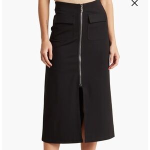 Patrizia Luca Zip Front Midi Skirt